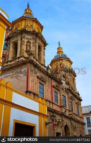 San Luis church facade in Seville of Spain at Macarena Sevilla