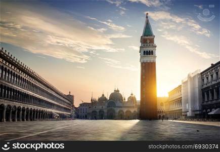San Marco square after dawn. Venice, Italy