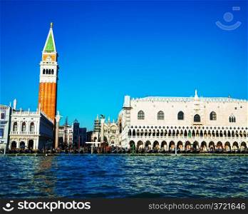 San Marco square in Venice, Italy as seen from the lagoon