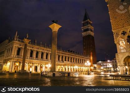 San Marco square in Venice, Italy at sunrise