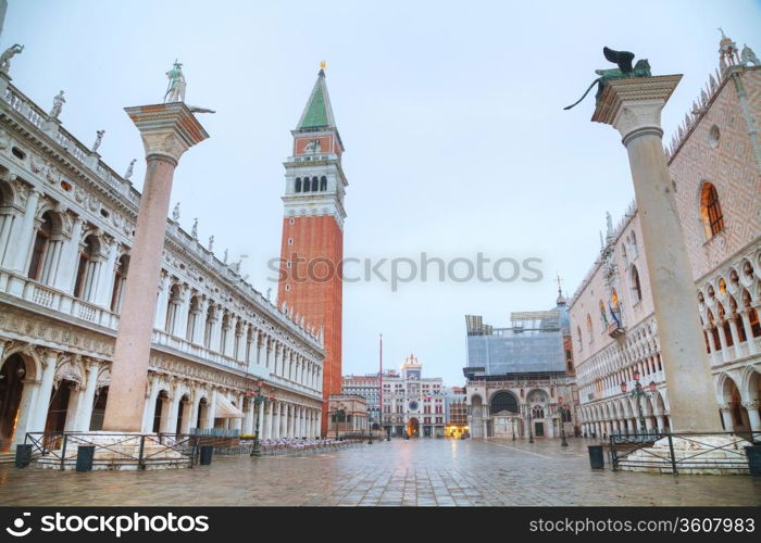 San Marco square in Venice, Italy early in the morning