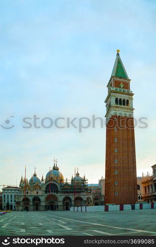 San Marco square in Venice, Italy early in the morning