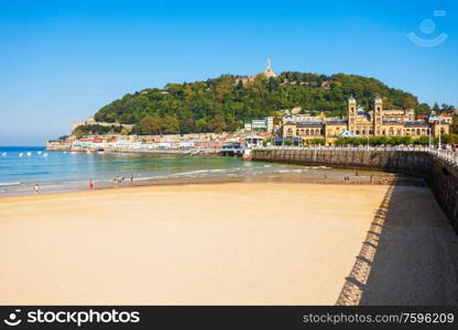 San Sebastian city beach in the Donostia San Sebastian city, Basque Country in northern Spain