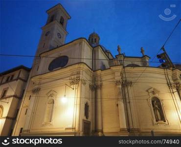 San Tommaso church in Turin. Chiesa di San Tommaso church in Turin, Italy at night