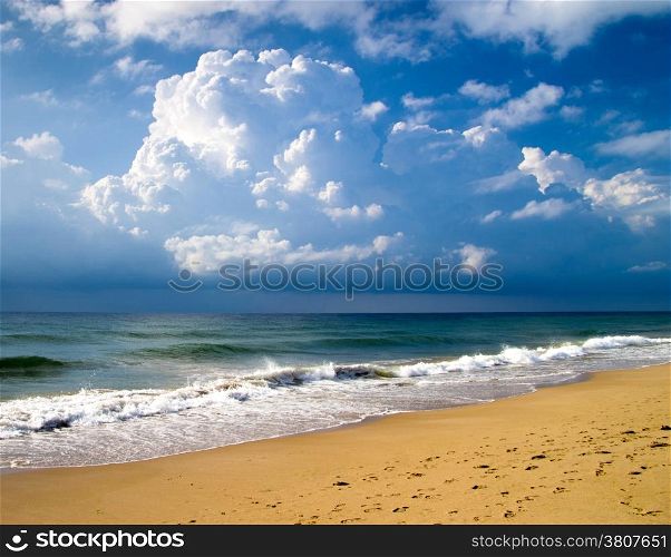 sand beach and blue sky