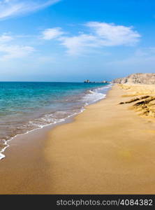 sand beach and blue sky