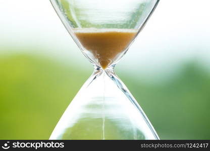 Sand clock, business time management concept