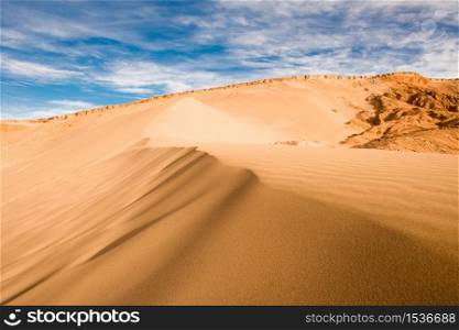Sand dune at Valle de la Muerte (Spanish for Death Valley), Los Flamencos National Reserve, San Pedro de Atacama, Atacama desert, Antofagasta Region, Chile, South America
