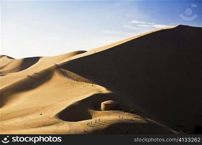 Sand dunes in a desert, Huacachina, Ica, Ica Region, Peru