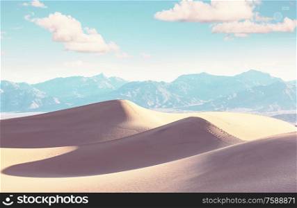Sand dunes in Death Valley National Park, California, USA. Beautiful nature landscapes travel
