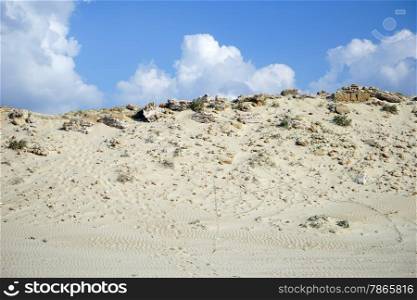 Sand dunes on the beach near Caesarea, Israel