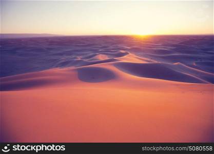 Sand dunes. Unspoiled sand dunes in the remote desert