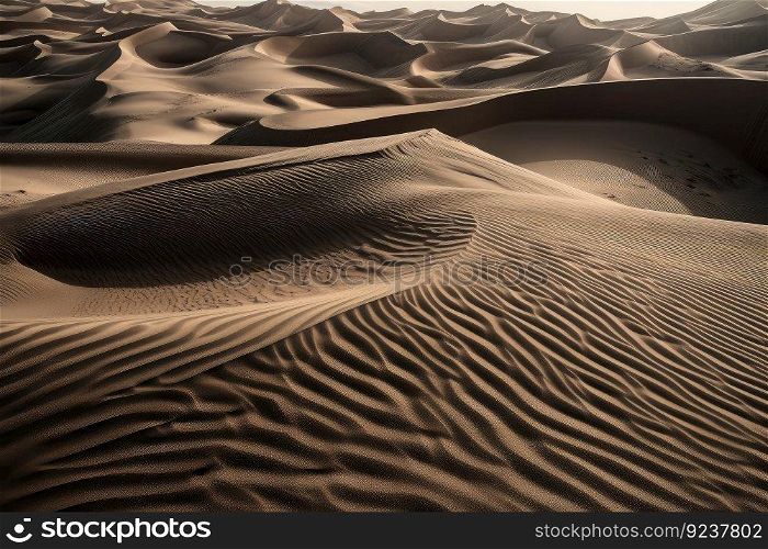 sand dunes with swirling patterns and intricate designs, created with generative ai. sand dunes with swirling patterns and intricate designs