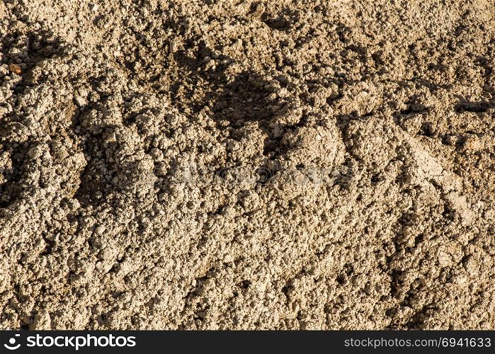 Sand for construction as a background