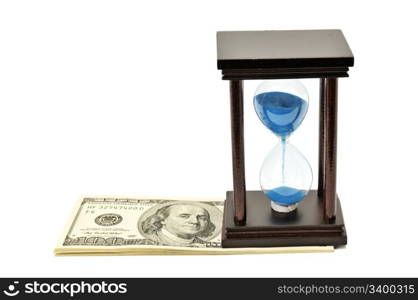 sand-glass and dollar. Concept - time is money