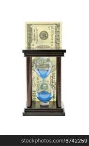 sand-glass and dollar. Concept - time is money