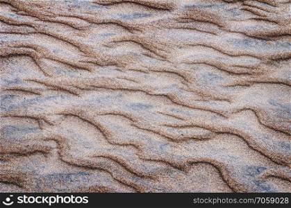 Sand texture in a beach, wind created mini dunes.