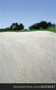 Sand trap in a golf course
