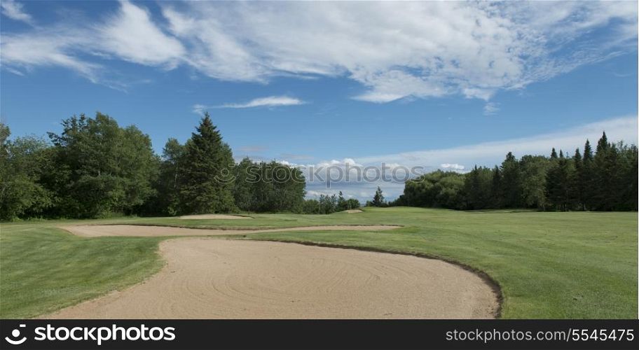 Sand trap in a golf course, Hecla Grindstone Provincial Park, Manitoba, Canada