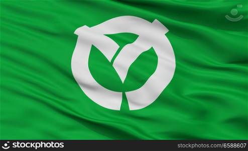 Sanda City Flag, Country Japan, Hyogo Prefecture, Closeup View. Sanda City Flag, Japan, Hyogo Prefecture, Closeup View
