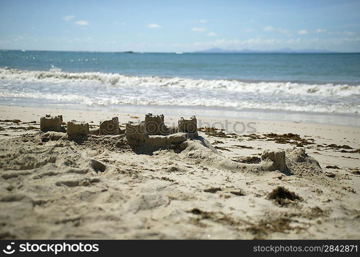 Sandcastles on a beach