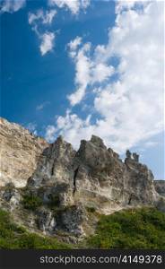 sandstone cliffs at the sea coast, Crimea. sandstone cliffs