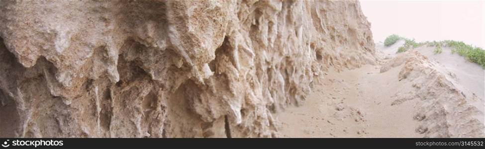 Sandstone formation, panoramic.