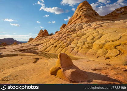 Sandstone formations in Utah, USA. Beautiful Unusual landscapes.