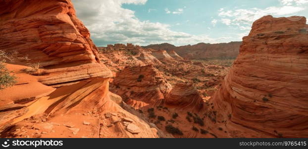 Sandstone formations in Utah, USA. Beautiful Unusual landscapes.