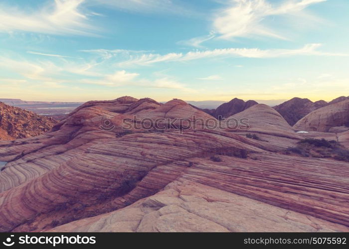 Sandstone formations in Utah, USA. Yant flats