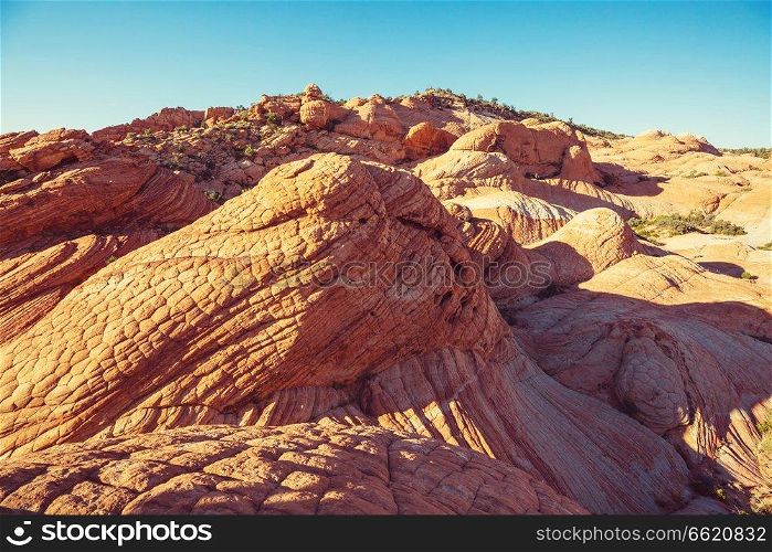 Sandstone formations in Utah, USA. Yant flats