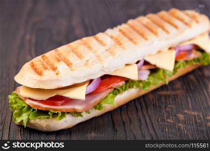 Sandwich. sandwich on a wooden