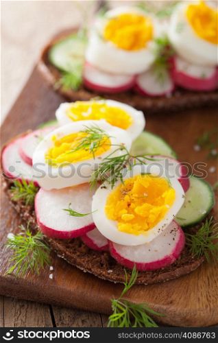sandwich with egg radish cucumber