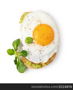 Sandwich with Fried Egg isolated on white background.. Sandwich with Fried Egg