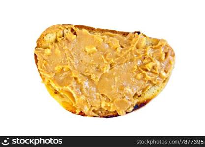 Sandwich with peanut butter isolated on a white background top