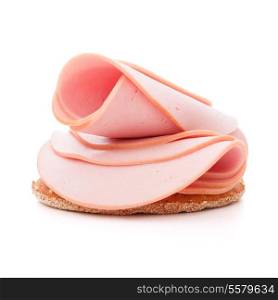 sandwich with pork ham on white background cutout