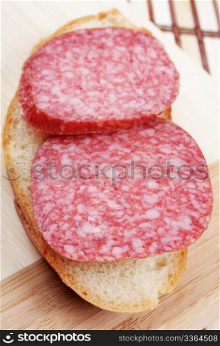 sandwich with smoked sausage