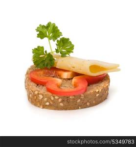 sandwich with vegetable isolated on white background