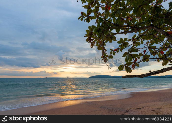 sandy beach, Andaman Sea during sunset - shooting from the beach
