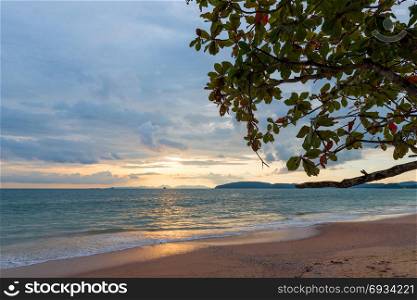 sandy beach, Andaman Sea during sunset - shooting from the beach