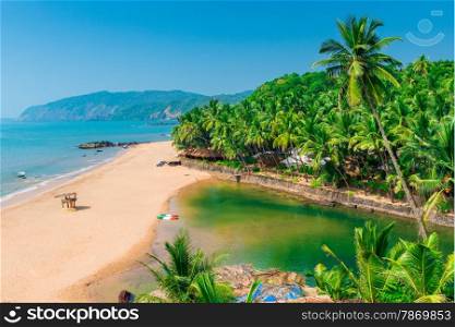 sandy beach in the beautiful resort location in Goa