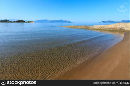 Sandy beach morning landscape (Narta Lagoon, Vlore, Albania).