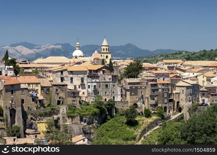 Sant Agata De Goti, Caserta, Campania, Italy: historic town. Panoramic view