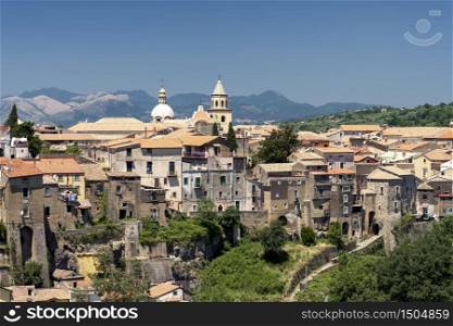 Sant Agata De Goti, Caserta, Campania, Italy: historic town. Panoramic view