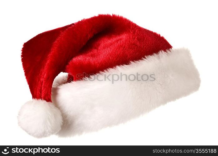Santa&acute;s red hat isolated on white