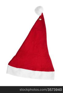 Santa&acute;s red hat isolated on white