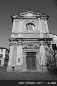 Santa Caterina (Saint Catharine) church in Alba, Italy in black and white. Santa Caterina church in Alba in black and white