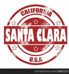 Santa Clara Stamp image with hi-res rendered artwork that could be used for any graphic design.. Santa Clara Stamp