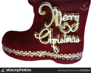 Santa Claus boot and hidden christmas present