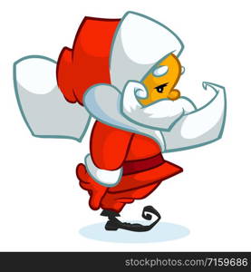 Santa claus character on white background. Vector illustration for retro christmas card.